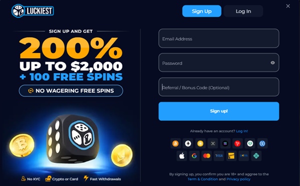 Luckiest casino registration