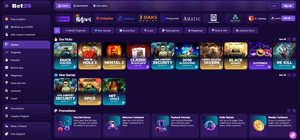 bet25 casino games
