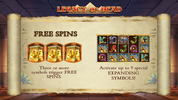 legacy of dead slot - free spins