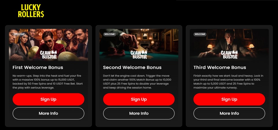 Lucky Rollers Welcome Bonus Offer