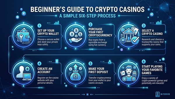 start playing at crypto casinos - 6 steps
