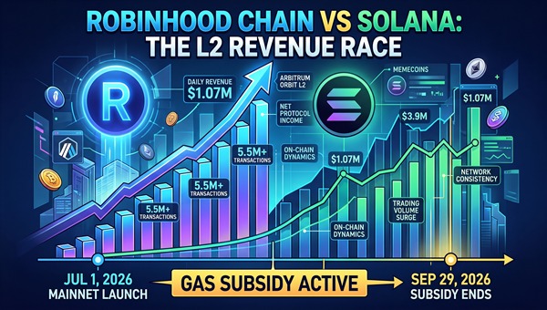 Robinhood Chain Overtakes Solana in Daily Revenue as Gas Subsidies Near Expiration