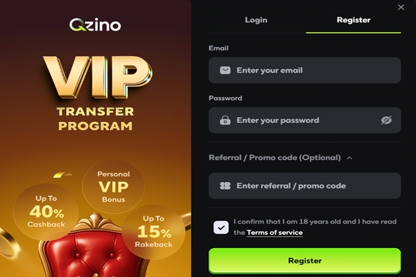 qzino casino registartion and promo code